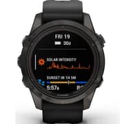 Garmin Fenix 7S Pro Sapphire Solar Edition Carbon Gray DLC Titanium with Black Band Smartwatch 42mm 010-02776-11