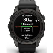 Garmin Fenix 7S Pro Sapphire Solar Edition Carbon Gray DLC Titanium with Black Band Smartwatch 42mm 010-02776-11