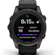 Garmin Fenix 7S Pro Sapphire Solar Edition Carbon Gray DLC Titanium with Black Band Smartwatch 42mm 010-02776-11