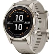 Garmin Fenix 7S Pro Sapphire Solar Edition Soft Gold Stainless Steel with Light Sand Band Smartwatch 42mm 010-02776-15