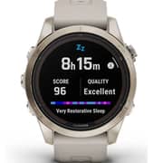 Garmin Fenix 7S Pro Sapphire Solar Edition Soft Gold Stainless Steel with Light Sand Band Smartwatch 42mm 010-02776-15