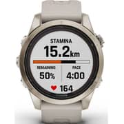 Garmin Fenix 7S Pro Sapphire Solar Edition Soft Gold Stainless Steel with Light Sand Band Smartwatch 42mm 010-02776-15