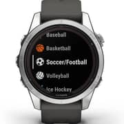 Garmin Fenix 7S Pro Solar Edition Silver Stainless Steel with Graphite Band Smartwatch 42mm 010-02776-01