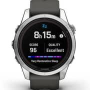 Garmin Fenix 7S Pro Solar Edition Silver Stainless Steel with Graphite Band Smartwatch 42mm 010-02776-01