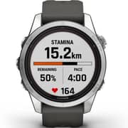 Garmin Fenix 7S Pro Solar Edition Silver Stainless Steel with Graphite Band Smartwatch 42mm 010-02776-01
