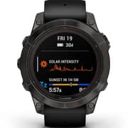 Garmin Fenix 7 Pro Sapphire Solar Edition Carbon Gray DLC Titanium with Black Band Smartwatch 47mm 010-02777-11