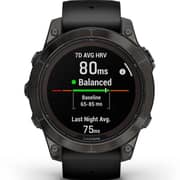 Garmin Fenix 7 Pro Sapphire Solar Edition Carbon Gray DLC Titanium with Black Band Smartwatch 47mm 010-02777-11