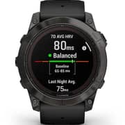 Garmin Fenix 7X Pro Sapphire Solar Edition Carbon Gray DLC Titanium with Black Band Smartwatch 51mm 010-02778-11