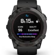 Garmin Fenix 7X Pro Sapphire Solar Edition Carbon Gray DLC Titanium with Black Band Smartwatch 51mm 010-02778-11