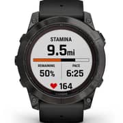 Garmin Fenix 7X Pro Sapphire Solar Edition Carbon Gray DLC Titanium with Black Band Smartwatch 51mm 010-02778-11