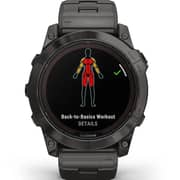 Garmin Fenix 7X Pro Sapphire Solar Edition Carbon Gray DLC Titanium with Carbon Gray Titanium Band Smartwatch 51mm - (includes black silicone watch band) 010-02778-30