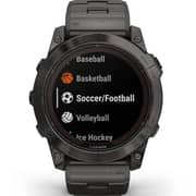 Garmin Fenix 7X Pro Sapphire Solar Edition Carbon Gray DLC Titanium with Carbon Gray Titanium Band Smartwatch 51mm - (includes black silicone watch band) 010-02778-30