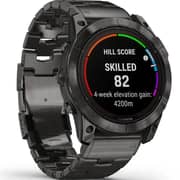 Garmin Fenix 7X Pro Sapphire Solar Edition Carbon Gray DLC Titanium with Carbon Gray Titanium Band Smartwatch 51mm - (includes black silicone watch band) 010-02778-30