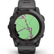Garmin Fenix 7X Pro Sapphire Solar Edition Carbon Gray DLC Titanium with Carbon Gray Titanium Band Smartwatch 51mm - (includes black silicone watch band) 010-02778-30