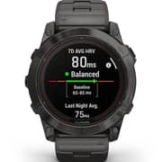 Garmin Fenix 7X Pro Sapphire Solar Edition Carbon Gray DLC Titanium with Carbon Gray Titanium Band Smartwatch 51mm - (includes black silicone watch band) 010-02778-30