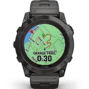 Garmin Fenix 7X Pro Sapphire Solar Edition Carbon Gray DLC Titanium with Carbon Gray Titanium Band Smartwatch 51mm - (includes black silicone watch band) 010-02778-30