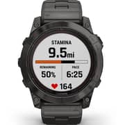 Garmin Fenix 7X Pro Sapphire Solar Edition Carbon Gray DLC Titanium with Carbon Gray Titanium Band Smartwatch 51mm - (includes black silicone watch band) 010-02778-30