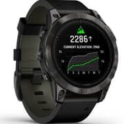 Garmin Epix Pro Gen 2 Sapphire Edition Carbon Grey DLC Titanium With Black Leather Band Smartwatch 47mm 010-02803-30