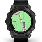Garmin Epix Pro Gen 2 Sapphire Edition Carbon Grey DLC Titanium With Black Leather Band Smartwatch 47mm 010-02803-30