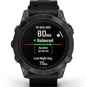 Garmin Epix Pro Gen 2 Sapphire Edition Carbon Grey DLC Titanium With Black Leather Band Smartwatch 47mm 010-02803-30