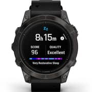 Garmin Epix Pro Gen 2 Sapphire Edition Carbon Grey DLC Titanium With Black Leather Band Smartwatch 47mm 010-02803-30