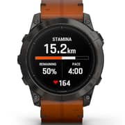Garmin Epix Pro Gen 2  Sapphire Edition Carbon Grey DLC Titanium With Chestnut Leather Band Smartwatch 51mm 010-02804-30