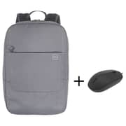 Tucano Laptop Backpack Grey 16inch Laptops + Rapoo N200 Optical Mouse Black