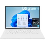 LG gram (2022) Laptop - 12th Gen / Intel Core i5-1240P / 14inch WUXGA / 512GB SSD / 8GB RAM / Intel Iris Xe Graphics / Windows 11 Home / English Keyboard / White / International Version - [14Z90Q-K.ARW5U1]