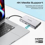 Promate 9-in-1 USB-C Hub 4K Multi-Display Hub with Dual HDMI