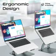 Promate Stylish Laptop Stand Grey