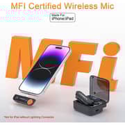 Comica Wireless Lavalier Microphone With Charging Case iOS Black