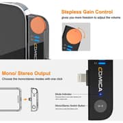 Comica Wireless Lavalier Microphone With Charging Case iOS Black