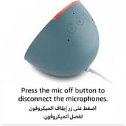 مكبر صوت إيكو بوب ذكي يدعم البلوتوث وتقنية أليكسا وبلون أبيض ثلجي