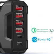 Wavlink Type-C 6-Port Smart USB Charging Station 1.5m Black