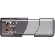 محرك أقراص فلاش درايف PNY Turbo Attache 3 بمنفذ USB3.0 سعة 128 جيجابايت وبلون فضي موديل P-FD128TBOP-GE