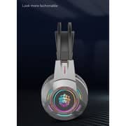 سماعة رأس سلكية للألعاب فوق الأذن وبلون رمادي بطول 2.4 متر من ريكي