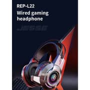 سماعة رأس سلكية للألعاب فوق الأذن وبلون رمادي بطول 2.4 متر من ريكي