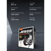 سماعة رأس سلكية للألعاب فوق الأذن وبلون رمادي بطول 2.4 متر من ريكي