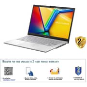 Asus Vivobook Go 14 (2023) Laptop - Intel Core i3-N305 / 14inch FHD / 256GB SSD / 8GB RAM / Shared Intel UHD Graphics / Windows 11 Home / English & Arabic Keyboard / Cool Silver / Middle East Version - [E1404GA-NK039W]