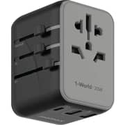 Momax 1-World 20W 3 Ports AC Travel Adapter Black