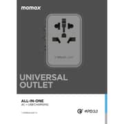 Momax 1-World 20W 3 Ports AC Travel Adapter Black