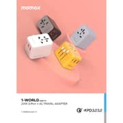 Momax 1-World 20W 3 Ports AC Travel Adapter Black