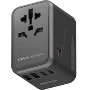 Momax 1-World GaN 65W 5 Ports Multi Plug Travel Adapter Black