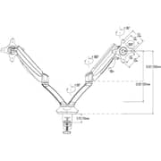 Mahmayi Modern Dual Monitor Adjustable Support Arm Black