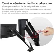 Mahmayi Modern Dual Monitor Adjustable Support Arm Black