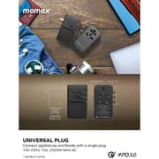 Momax 1-World GaN 100W 4 Ports Multi Plug Travel Adapter Black