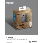 Momax 1-World GaN 100W 4 Ports Multi Plug Travel Adapter Black