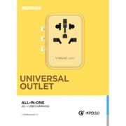 Momax 1-World 20W 3 Ports AC Travel Adapter USB-C/USB-A Yellow