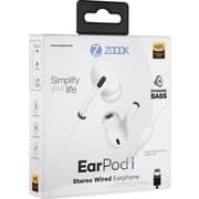 Zoook EarPod I Lightning In Ear Stereo Headphones With Mic White