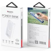 شاحن متنقل باور بانك 5000 مللي أمبير في الساعة يدعم ماج سيف وبلون أبيض موديل YP29 من يسيدو